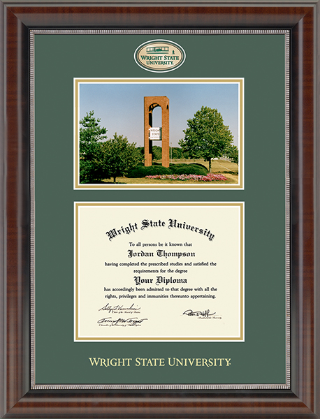 Wright State University Campus Scene Masterpiece Diploma Frame in Chateau