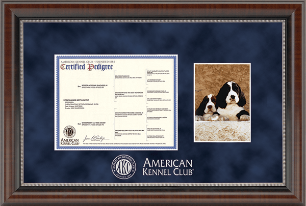 American Kennel Club Silver Embossed Pedigree & 5" x 7" Photo Frame in Chateau