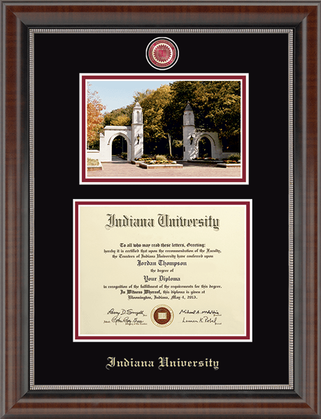Indiana University - Purdue University Campus Scene Masterpiece Diploma Frame in Chateau