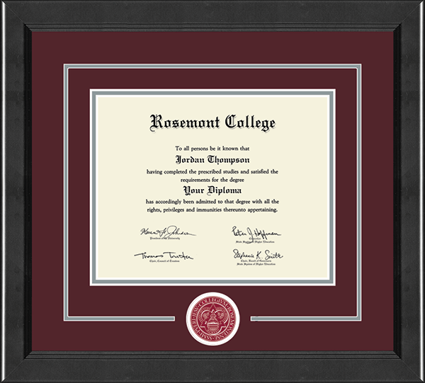 Rosemont College diploma frame - Lasting Memories Circle Logo Certificate Frame in Arena