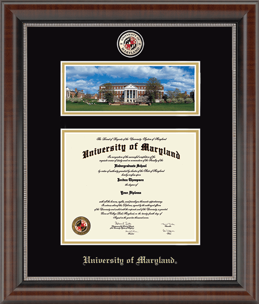 University of Maryland, College Park McKeldin Library- Campus Scene Masterpiece Diploma Frame in Chateau