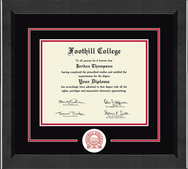 Foothill College Lasting Memories Circle Logo Diploma Frame in Arena
