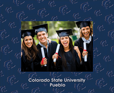 Colorado State University Pueblo Spectrum Pattern Photo Frame in Expo Blue