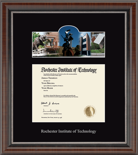 Rochester Institute of Technology Campus Scene Diploma Frame in Chateau