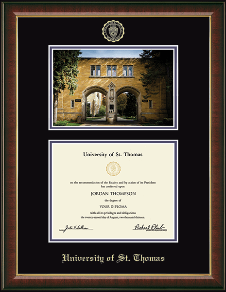 University of St. Thomas Campus Scene Diploma Frame in Murano