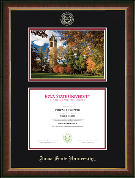 Iowa State University Campus Scene Diploma Frame in Murano