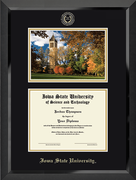 Iowa State University Campus Scene Diploma Frame in Eclipse