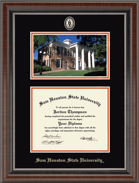 Sam Houston State University Campus Scene Masterpiece Diploma Frame in Chateau