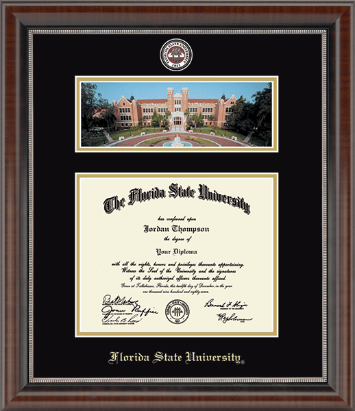 Florida State University Campus Scene Masterpiece Diploma Frame in Chateau