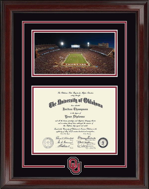 The University of Oklahoma Stadium & Spirit Medallion Diploma Frame in Encore