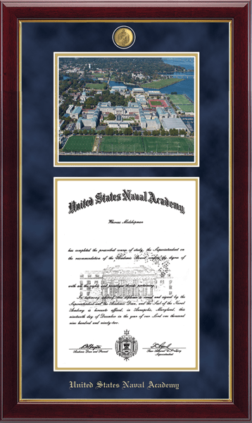 United States Naval Academy Campus Scene Masterpiece Diploma Frame - Aerial View in Gallery