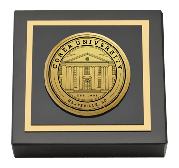 Coker University paperweight - Gold Engraved Medallion Paperweight