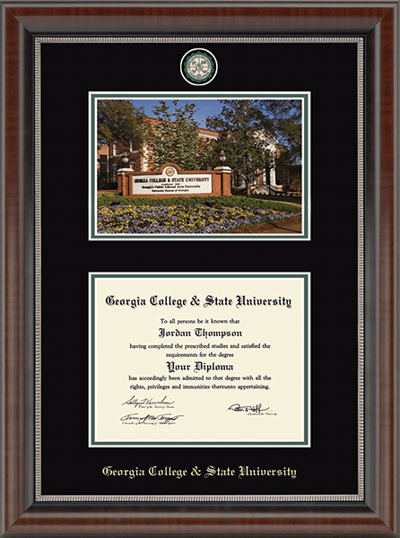 Georgia College & State University Campus Scene Masterpiece Diploma Frame in Chateau