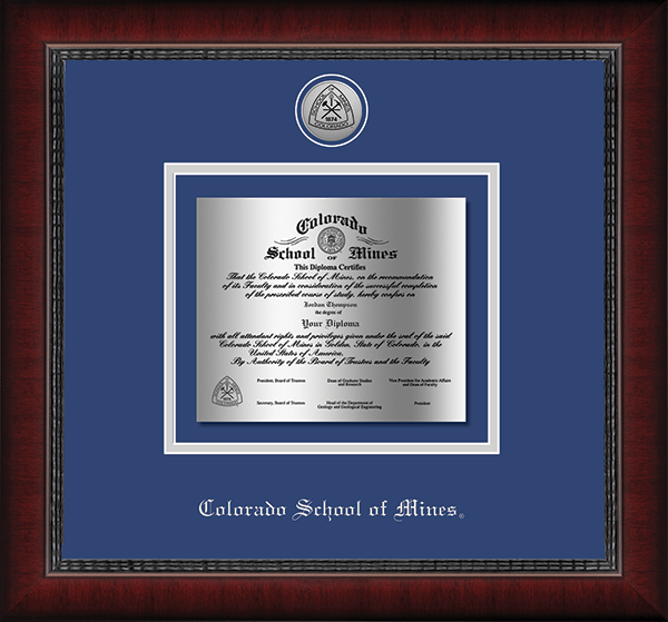 Colorado School of Mines Silver Engraved Medallion Diploma Frame in Sutton