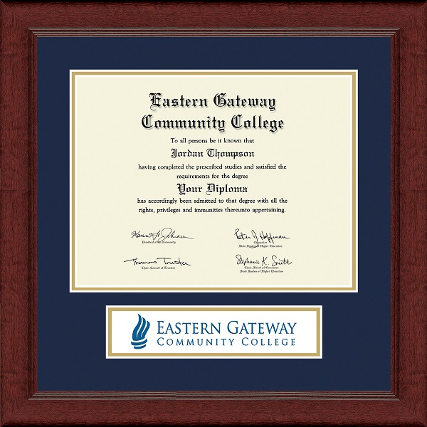 Eastern Gateway Community College Lasting Memories Banner Diploma Frame in Sierra