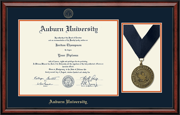 Auburn University Medal Diploma Frame in Southport