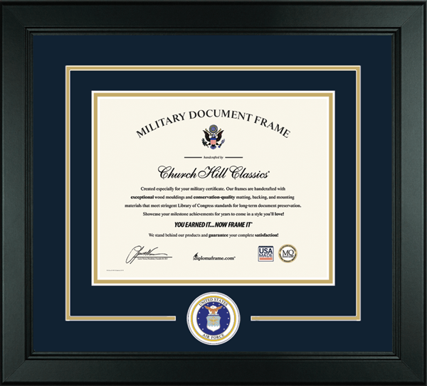 United States Air Force Lasting Memories Circle Logo Certificate Frame in Arena