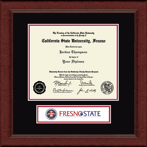 California State University Fresno diploma frame - Lasting Memories Banner Diploma Frame in Sierra