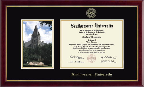 Southwestern University Campus Scene Diploma Frame in Gallery
