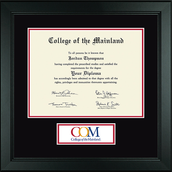 College of the Mainland Lasting Memories Banner Diploma Frame in Arena