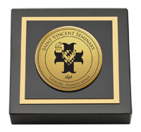 Saint Vincent Seminary Gold Engraved Medallion Paperweight