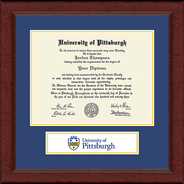 University of Pittsburgh at Bradford Lasting Memories Banner Diploma Frame in Sierra