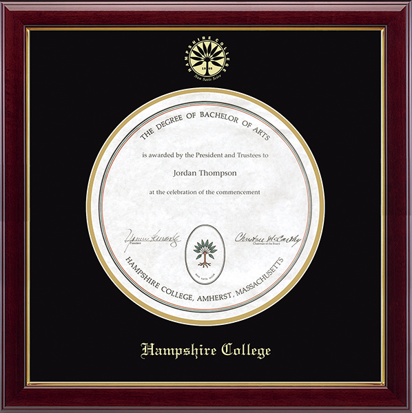 Hampshire College Gold Embossed Diploma Frame in Gallery