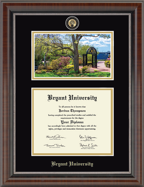 Bryant University Campus Scene Masterpiece Diploma Frame in Chateau