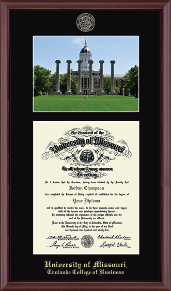 University of Missouri Columbia Campus Scene Diploma Frame in Camby