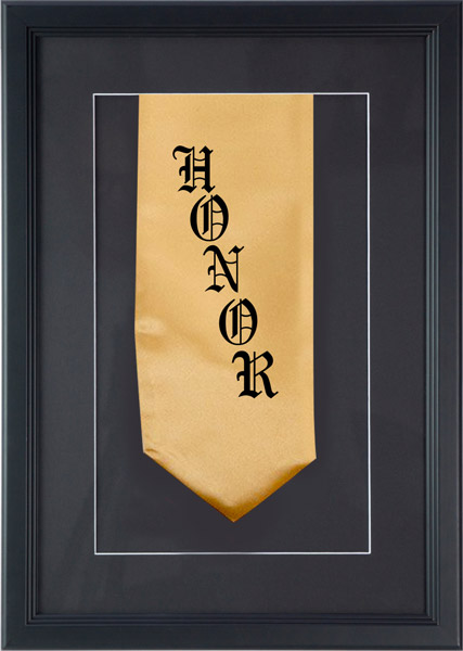 Fort Hays State University Graduation Stole Shadow Box Frame in Omega