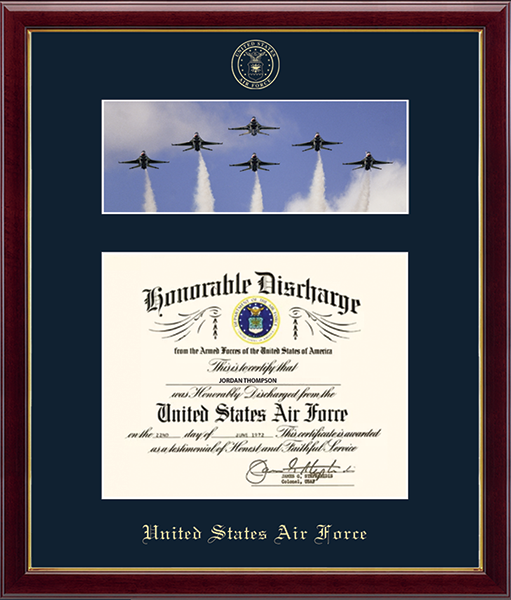 US Air Force Photo and Honorable Discharge Certificate Frame - Jets in Galleria