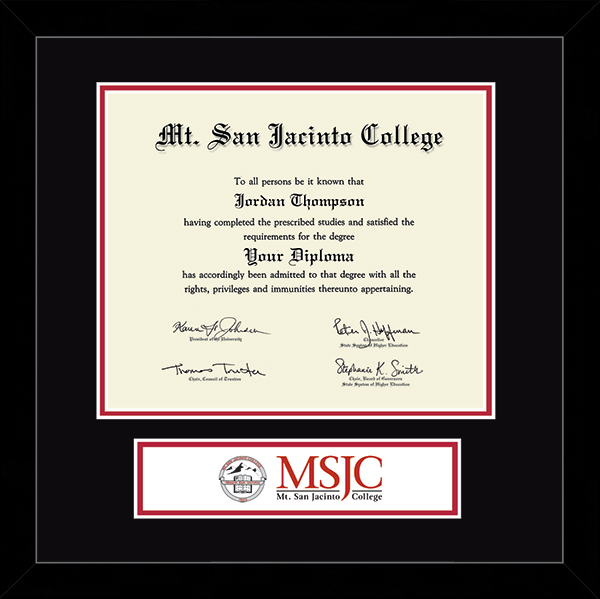 Mt. San Jacinto College Lasting Memories Banner Diploma Frame in Metro
