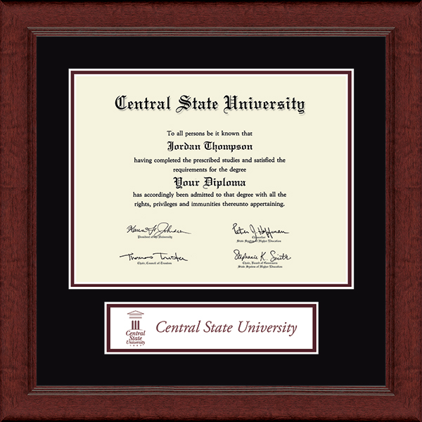 Central State University Lasting Memories Banner Diploma Frame in Sierra