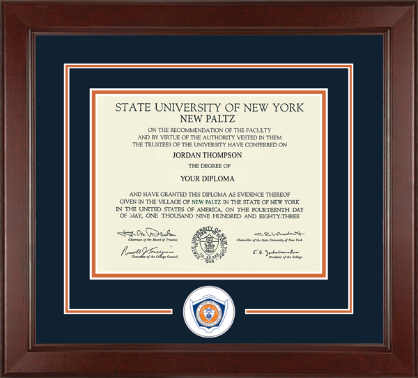 State University of New York  New Paltz Lasting Memories Circle Logo Diploma Frame in Sierra