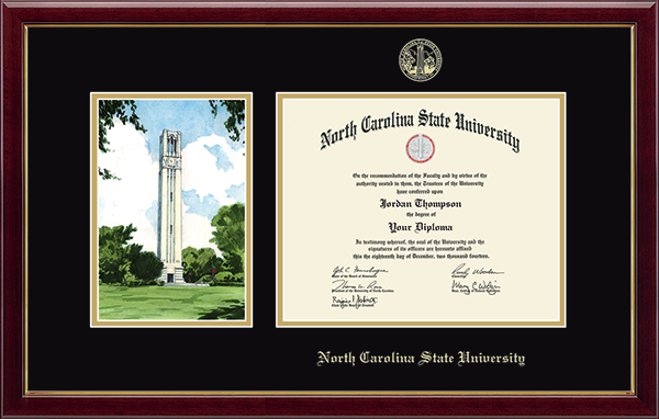 North Carolina State University Campus Scene Diploma Frame in Galleria