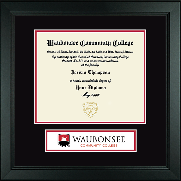 Waubonsee Community College Lasting Memories Banner Diploma Frame in Arena