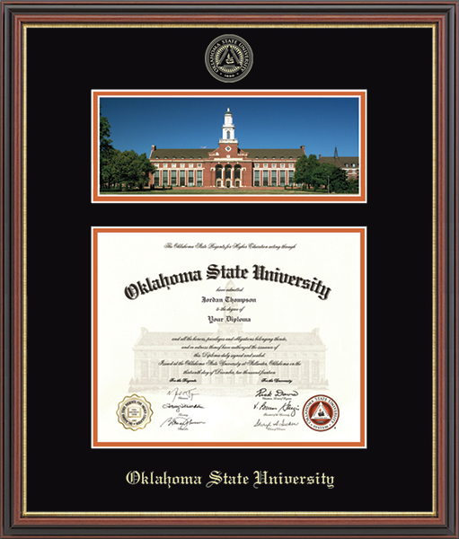 Oklahoma State University Campus Scene Diploma Frame in Williamsburg
