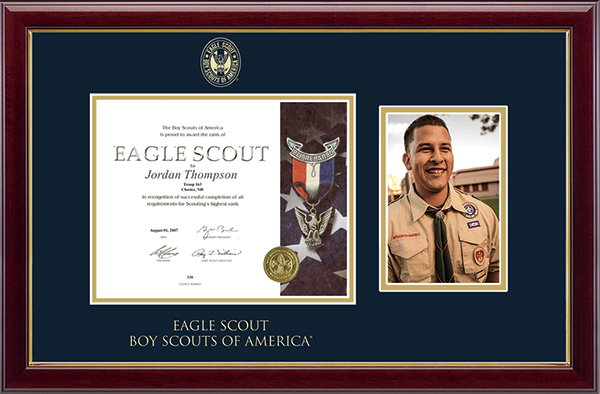 Boy Scouts of America Gold Embossed Certificate & Photo Frame in Gallery