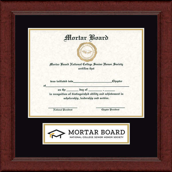 Mortar Board National College Senior Honor Society certificate frame - Lasting Memories Banner Certificate Frame in Sierra