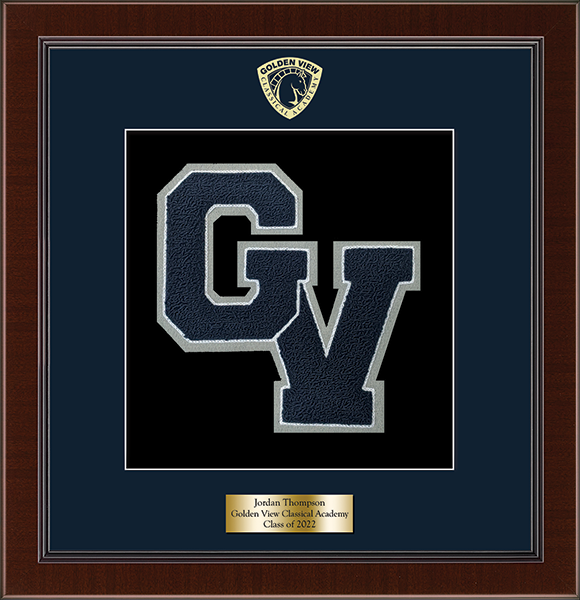 Golden View Classical Academy Varsity Letter Frame in Delta