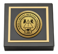 North Carolina Wesleyan University paperweight  - Gold Engraved Medallion Paperweight