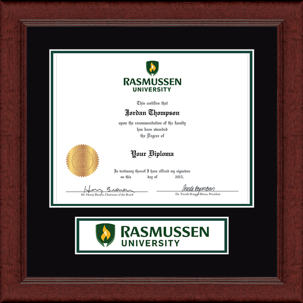 Rasmussen University Lasting Memories Banner Diploma Frame in Sierra