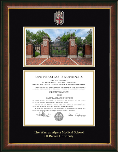 Brown University Campus Scene Masterpiece Diploma Frame in Murano
