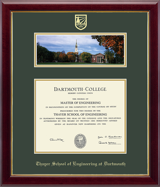 Dartmouth College Campus Scene Diploma Frame in Gallery