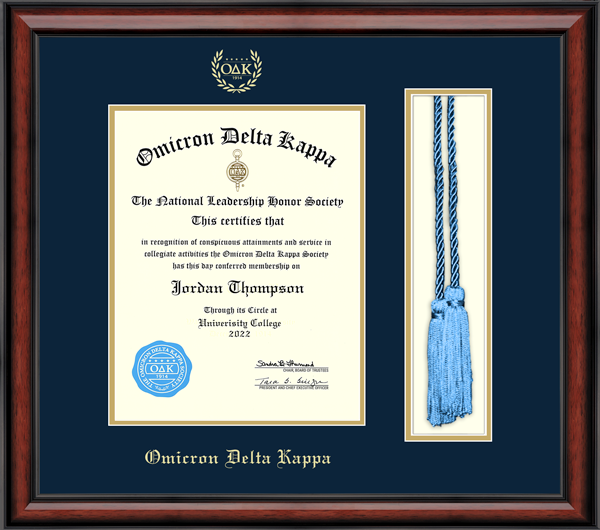 twijfel Geheim kool Honor Cord Certificate Frame in Southport Omicron Delta Kappa Honor Society  - Item #410160 from Omicron Delta Kappa