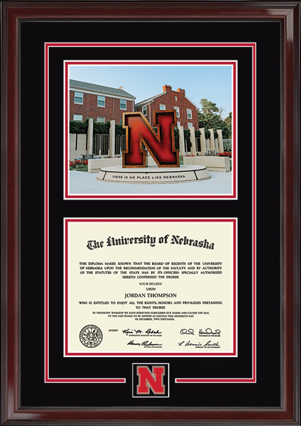 University of Nebraska diploma frame - Campus Scene Spirit Medallion Diploma Frame in Encore