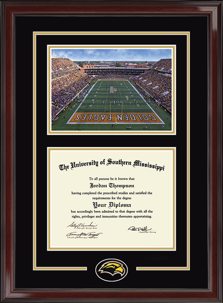 The University of Southern Mississippi diploma frame - Spirit Medallion Stadium Scene Diploma Frame in Encore