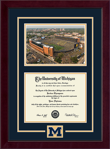 University of Michigan diploma frame - Spirit Medallion Stadium Scene Diploma Frame in Cordova