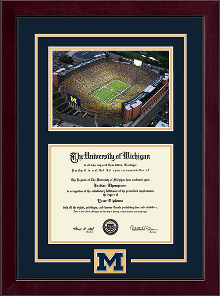 University of Michigan diploma frame - Spirit Medallion Stadium Scene Diploma Frame in Cordova