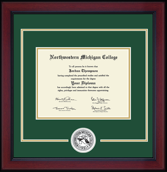 Northwestern Michigan College diploma frame - Lasting Memories Circle Logo Diploma Frame in Academy